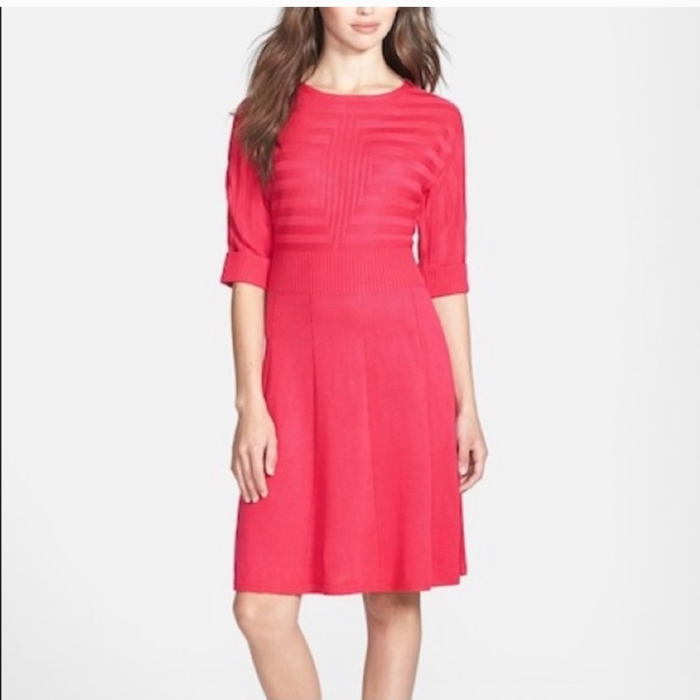 Eliza J fit flare knit sweater dress PM medium M